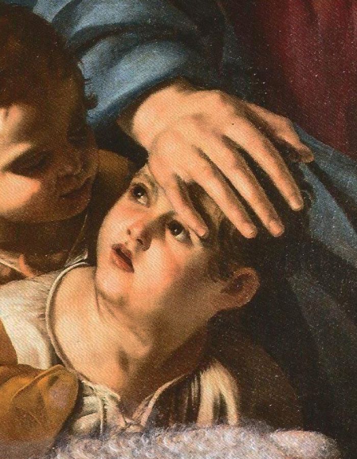 Artemisia Gentileschi Sinite Parvulos Artemisia Gold Before restoration – Overall view